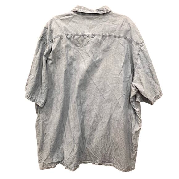 Fishing Shirt - Mens 4XL- Blue Denim Look - 100% Cotton - Embroidered Fish- SS - Picture 2 of 10